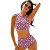 Costumi da bagno femminile immersioni in bikini floreale in bikini floreale set di fiori viola set in alto set da donna classico top top