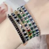 Bracelets de tennis en cristal réglable pour femmes hommes colorés zircon pliant de boucle pliante bracele à la main fête des bijoux de mode sexy 240423