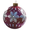 Yard Outdoor Christmas PVC Decoration Ball Ierable Toy 60cm Red Snowflakes Stripe Lattice Printing Xmas Ornament Balls Home Gifts For Women JN12 S