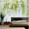 壁紙モダンな新鮮な手描き花柄の白いバラの背景壁の装飾絵画