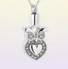 Owl With Crystal Memorial Urn Necklace PetHuman Ashes Funeral Urn Necklace Ash Locket Cremation Jewelry73949106676203