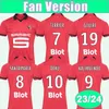 2023 24 Stade Rennais Terrier Bourigeaud Mens Soccer Jerseys Doku Theate Kalimuendo Gouiri Majer Santamaria Home Football Shirts