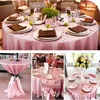 Table Cloth Round Satin Tablecloths Rose Gold Bright Silk Cover For Wedding Banquet Solid Color Birthday Decoration