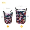 Laundry Bags Folding Basket Hawaiian Tropical Floral Pattern Round Storage Bin Large Hamper Collapsible Clothes Toy Bucket Organizer