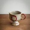 Mugs Japan Exports Medieval Pottery Spray Painted Ceramic Cups With High Appearance Coffee Feet Japanese