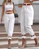 Women's Pants 2024 Spring Summer Clothing Contrast Color Belt High Waist Casual Versatile Trousers