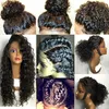 Hurtownia miękkie koronkowe peruki ludzkie włosy Brązowe czarne czarne wkleić się długą kręconą falę odporną na ciepło syntetyczną koronkową perukę naturalne włosy dziecięce czarne kobiety preparowane