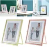 Frames Po Frame Exquisite Metal Luxury Tempered Glass Floating Picture With Foldable Stand Wall For