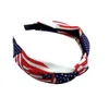 Party Favor Independence Day Fabric Headband Creative Knotting Five Pointed Star Stripe Hair Accessories Liten Gift