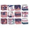 Garrafas de armazenamento Caixas patrióticas de tratamento 12pcs American Flag Independence Candy Box Goodie