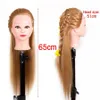 Mannequin Head Human Model Head 26 pouces Blond Blond Long Synthétique Fibre Hair Styling Training Doll Accessoires Q240510