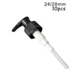 Dispensateur de savon liquide Pompe de remplacement de la pompe à bouteille noire PP Plastique sans 10pcs 24 mm 28 mm