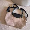 High Quality New 1512 Small Dumpling Bag Womens Nylon Fabric with Cowhide Casual Crossbody Bag Youth One Shoulder Handbag