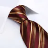 Halskrawatte Set Gold gestreifte rote Herren Krawatten Business Hochzeit Hals Tie