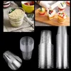 Cuilles jetables Paies Réutilisables Transprent Plastic Plastic Box Round Pudding Boîtes Cupcake Muffin Moule de cuisine