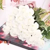 Dekorativa blommor 11 datorer/Mycket konstgjord rosblomma Real Touch Latex Faux Fake Bouquet Decoration for Home Wedding Party