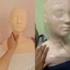 Tête de mannequin grand corps en silicone en silicone cosmétique humaine tête de peinture utilisée pour le maquillage des graffitis Massage de la conception des sourcils Modèles faciaux pratiques Q240510