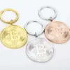 Token Gold Coin Nyckelplatta Keychain Chain Novely Party Favor Metal Keyring Commemorative Souvenir Gift 0207 Ring