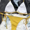 Roupa de banho feminina Amarelo Micro Bikini String Strappy Strappy Design Trend Design Mulheres de traje de praia Bikinis Sets Roupfits
