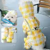 Vêtements pour chiens arcAlcoat arc de saut à capuche transparent chiens de combinaison imperméable Vêtements résistants à l'eau pour poméranie veste