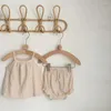 Ensembles de vêtements 2024 Été pour bébé Baby Girls Girls Cotton Stron Striped Camisole Tops and Shorts Fashion Two Piece Tenues