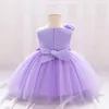 Robes de fille en bas âge pour filles robes de fête princesse soirée 3d fleur de fleur de mariage tutu robe de bal arc 1er anniversaire bal d'été 1 à 4 ans