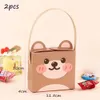 Enveloppe-cadeau 1 pack de dessins de dessins animés Sac à bonbons mignon Biscuit Biscuit Childrens anniversaire Party Decoration DIY Baking Packaging Gift Suppliesq240511