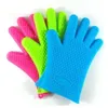 Gloves Oven Baking Thermal Microwave Kitchen Insulation Anti Slip Silicone Five-Finger Heat Resistant Safe Non-Toxic Gloves 1207