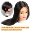 Cabeças de manequim 100% Cabelo artificial A cabeça do modelo humano pode ser tingida com queimaduras e estilo branqueados usados para treinar cabeleireiro solo q240510