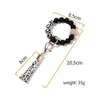 Bangle Silicone With Beaded Tassel Keychain For Women Party Favor, Wristlet Key Ring Bracelet Fy2981 Jn16