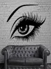 Big Eye Lashes Vinly Wall Stickers Sexiga vackra kvinnliga ögonvägg Dekalinredning Hemvägg Mural Hem Design Art Sticker6530294