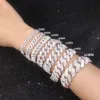 Braceuse Bracelet Hip Hop Collier Bracelets Moisanite Diamond Diamond Chain Sier Iced Out VVS MISSANIT CUBAN CUBAN LINE LINE HIELLEME BIELLIE Men Bracelet Gift With Box