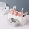 Scatole di stoccaggio a doppio strato di trucco in plastica organizzatori di cassetti cosmetici box botteri organizzatore contenitore