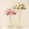 Décoration de fête 1pcs Gold Metal Wedding Flower Stand Vases Fases Birthday Centroce Rack Dinner Table Table DÉCORATIONS