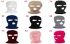 Banie Balaclava Hiver Face Face Masque de ski chaud 3 trous tricoté extérieur blanc 9371836