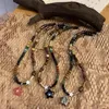 Chains Natural Star Pendant Chain Chain Wood Perle Collier Clavicule pour femmes