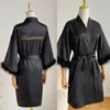 Ropa en el hogar Boda Bride Bridesmaid Rata Satin Kimono Lingerie Lingerie Lady Sexy Feather Sleple Thatrobe Camisco corto