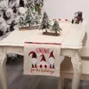 Tablerunner Merry Living Room Kitchen Dining TableCover Christmas TablecoLoth Flags Elk Printed Linen Party Decoration till Sea