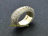 Eternity European и American Style Fivelow CZ Diamond Inplaid Opatable Cring, полное бриллиантов, мужское кольцо хип -хоп Hipster Rota4562047