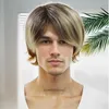 Mannequin Heads Blanche Mens Wig Synthetisch kort haar mannelijk rollenspel blonde oudere menselijke modelhoofd echte foto ombre pony's natuurlijke Q240510