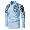 Mens casual and comfortable golden wing printed shirt is selling in 2024 slim fit long sleeved formal business shirt is fashionable 240425