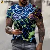 Musica di moda estiva arte colorata neon graffiti 3d t-shirt da uomo hip hop leisure street t-shirt cool top 240510