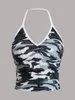 Tanks pour femmes suspendues girl y2k woman sling camouflage classique halter tops esthétique emo vintage street slim hip hop skinny singulet