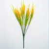 Dekorativa blommor simulering ris vete öron konstgjord växt plastpinnar diy bröllop fest hem blomma vasarrangemang dekoration