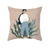Pillow Brand Hipster Abstract Portrait Painting Floral Leaves S Case Trendy Modern Art Print Throw Pillows For Couch Decor