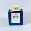 Present Wrap 20/50 bitar av Blue Cardboard presentförpackning med blommig fällbar födelsedagsfest förpackningsaktivitet Bagq240511