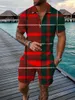 Herrspårsugnar Vintage 3D -tryck Men Polo -skjortor 2st Set Dragkedja LAPEL SETS COLLAR+SHORTS Hawaii Holiday Style Casual Man Clothing Q240501010