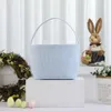 احتفالي Seersucker Easter Easter Basket Secortical Easters Easters Eggs Bucket Bucket Bucket Stripe Candy Gift Calcs Storage Storage Calths بالجملة 0206 S