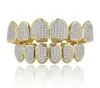 Zircon grillz aparelho de dentes vampiro de dentes de hip hop presas de dentes de prata de ouro grades dentárias jóias de jóias 3524594