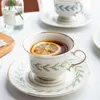 Tasses Saucers Latte Nordic Coffee Cump Charme vintage Cozy Fancy Ceramic Service Tea Bone China Copo de Cafe Afternoon Set OB50BD